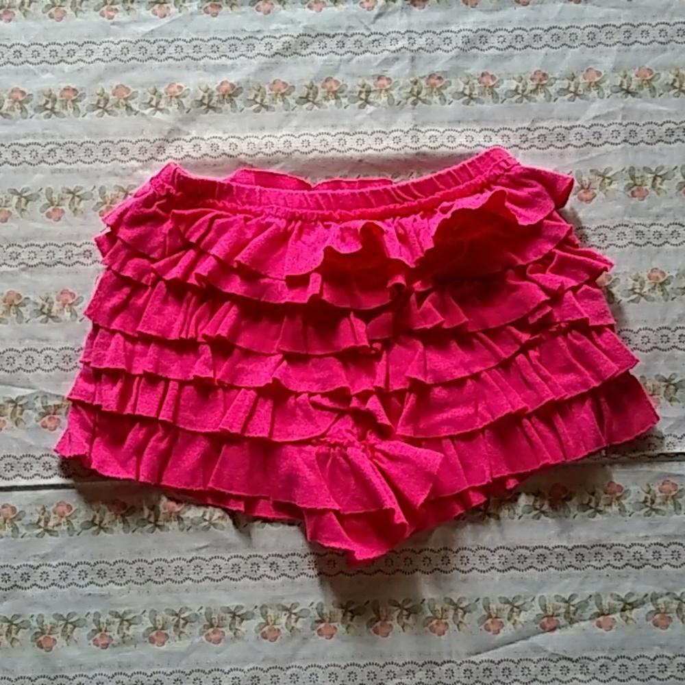 Girls Pink Ruffle Shorts